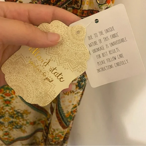 New Altar’d State dress Small Shift Boho Cottagecore Floral Sleeveless Mini - Picture 7 of 9